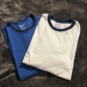 Two Old Navy 3 Ring tee shirts white and blue size XL